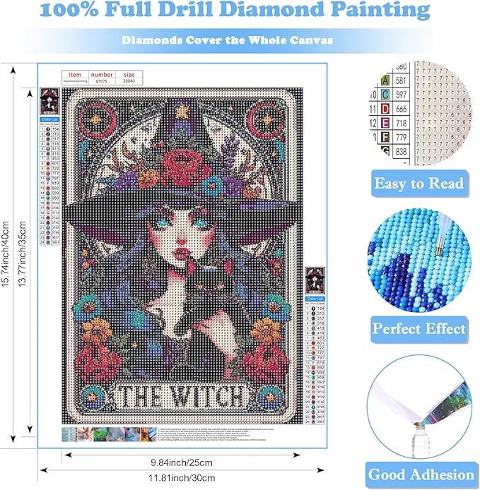 Woman Diamond Art Kits for Adults, 5D Black Cat Diamond Painting for Beginners, Diamond Dot, Dimond Art Paintings Kit, Gem Painting Kit, Crafts for Adults, Crystal Home Wall Decor Gifts (12x16inch)
