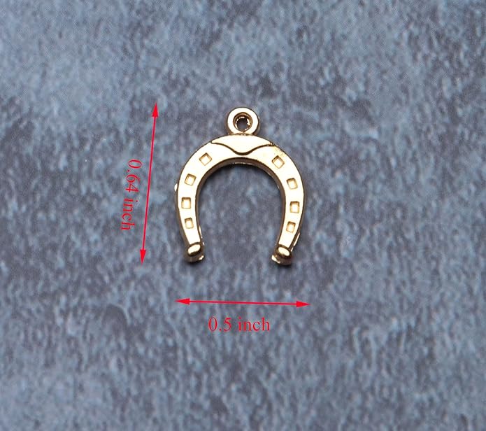 50 Pcs Horseshoe charms Metal Vintage Pendants for Jewelry Making Finding Kits Necklace Bracelet Crafting Keychain Key Rings DIY Gift Idea Accessories Supplies