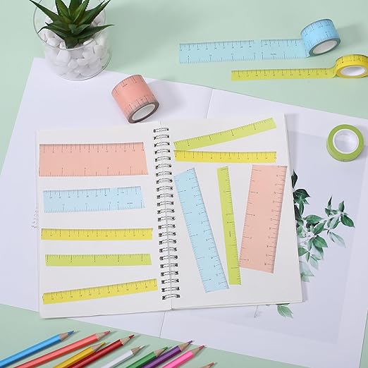 Mr. Pen- Ruler Washi Tape Set, 4 Pack, Assorted Sizes, Decorative Tape