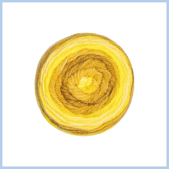 Red Heart Super Saver Ombre Gold Bar Yarn - 2 Pack of 283g/10oz - 100% Acrylic - #4 Worsted (Medium) - 482 Yards - Knitting/Crochet