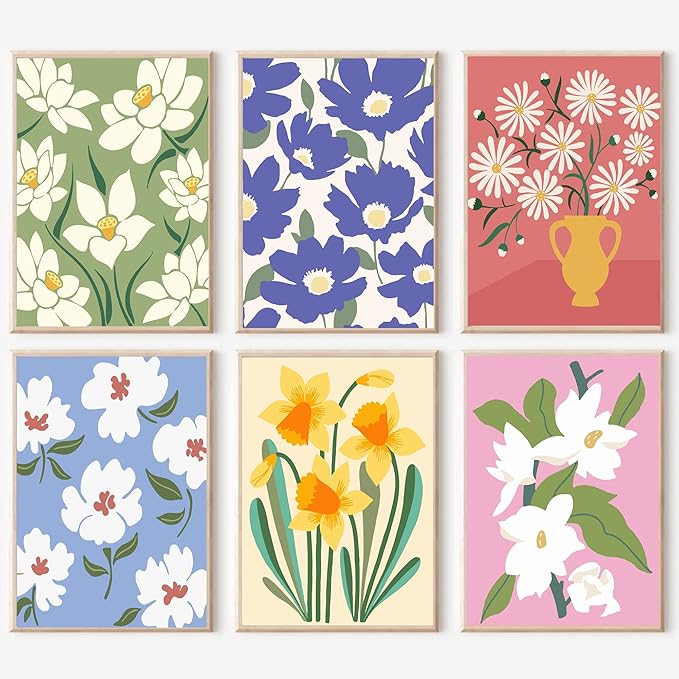 cupmod Flower Paint by Numbers for Adults Kids Beginners,Easy Acrylic Paint by Number Kits on Canvas Without Frame,Oil Painting Kits Present for Home Wall Decor 9.8x13.7inch