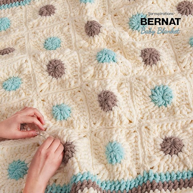 Bernat Baby Blanket Yarn, 3.5oz, Super Bulky 6 Gauge - White - Single Ball Machine Wash & Dry