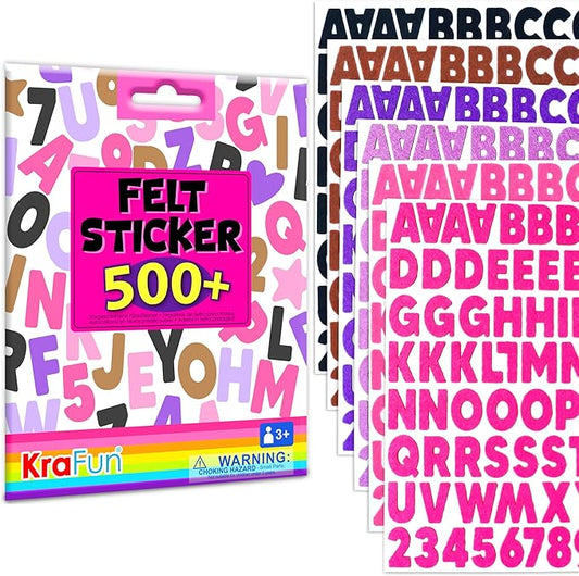 krafun diy felt sticker art kit for kids - no mess mosaic craft activity set - create your own animal pictures with layered felt shapes - sensory travel toy & gift for toddlers boys & girls ages 3-6+