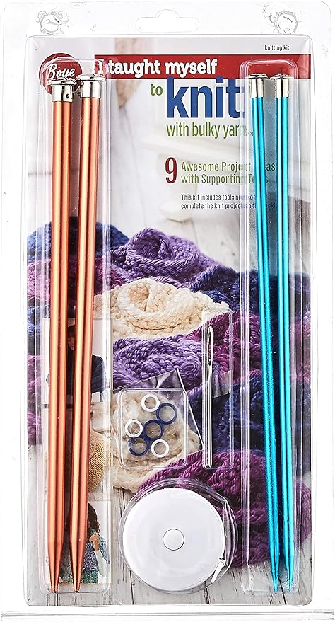 Boye Yarn Knitting for Beginners Kit, 9 Patterns