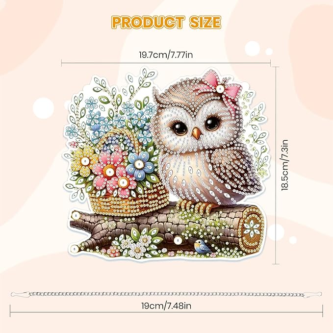 MOGTAA Hanging Diamond Art Painting Pendant Kits, 5D Special Shape Diamond Art Kits for Adults, Bird Crystal Rhinestones Diamond Painting Landscape Gem Art for Home Decor