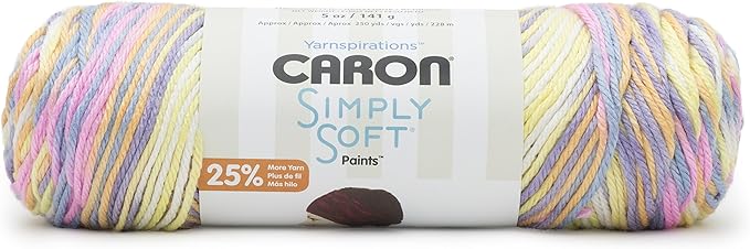 Caron Simply Soft Baby Brights Paints Yarn - 3 Pack of 141g/5oz - Acrylic - 4 Medium (Worsted) - 235 Yards - Knitting/Crochet