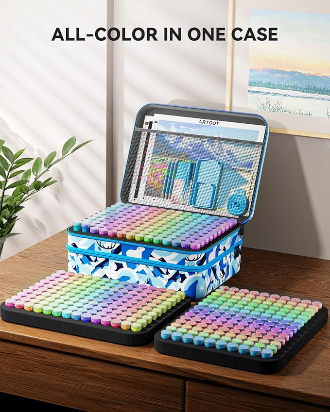 ARTDOT 420 Slots Storage Container for Diamond Art Kits for Adults,Portable Bead Storage Boxes for Diamond Painting Accessories and Tools