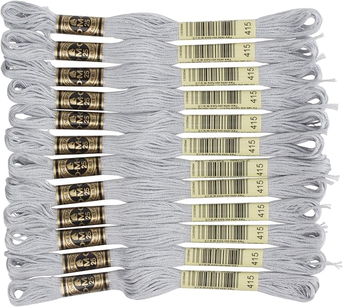 DMC 6-Strand Embroidery Cotton Floss, Pearl Grey, 12 piece
