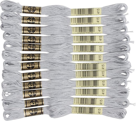 DMC 6-Strand Embroidery Cotton Floss, Pearl Grey, 12 piece
