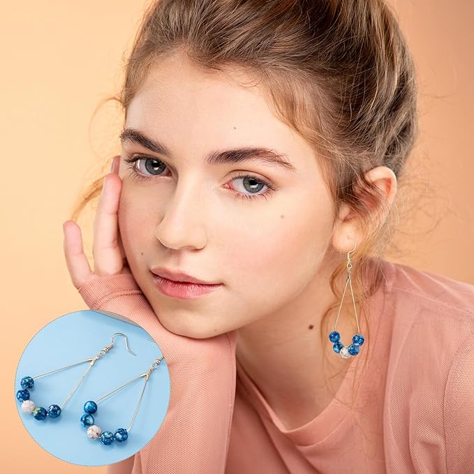 OIIKI 60PCS Earring Beading Hoops for Jewelry Making, 2 Sizes Gold/Silver Plated Hoop Earring Findings, Open Hoops, Metal Earring Rings, Waterdrop Earring Beading for DIY Jewelry Crafts for Women