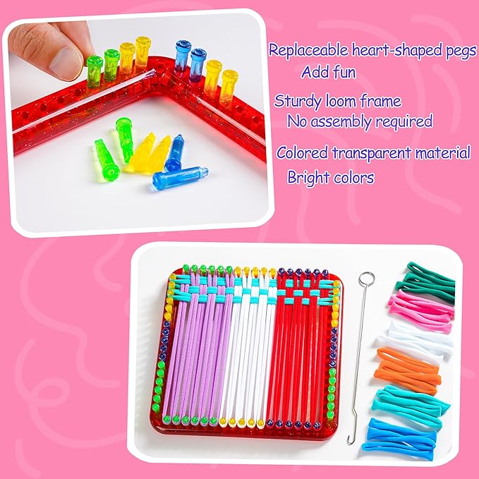 CCTVRTV Weaving Loom Kit Toys for Kids and Adults, Potholder Loops DIY Arts and Crafts for Boys and Girls Ages 5 6 7 8-12 13, Easy Potholder Loom Knitting Kits Gifts for Beginners, 252 Craft Loops.