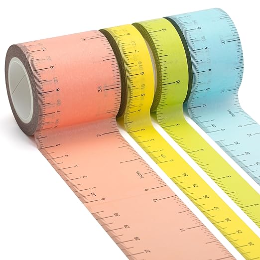 Mr. Pen- Ruler Washi Tape Set, 4 Pack, Assorted Sizes, Decorative Tape