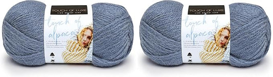 (1 Skein) Lion Brand Yarn Touch of Alpaca Yarn, Dusty Blue (Pack of 2)