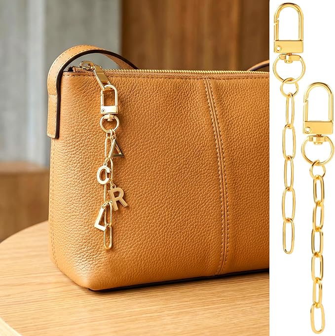 20pcs Gold Keychain Making Kit, Key Ring Swivel Snap Hook Chains, Extender Keychain Bag Charm Kits for DIY Crafts Jewelry Making Handbag Purses- 4 Styles