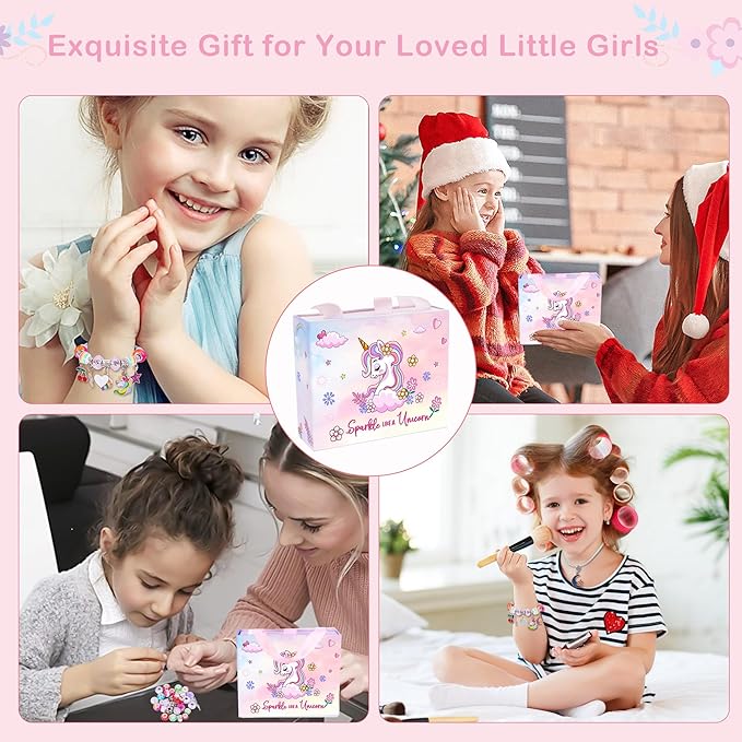 Gifts for Girls Age 6-8 8-10,Bracelet Making Kit,Girls Toys,Gift Basket That Inspires Creativity and Individuality and is Fun to Play with Friends Create a Unique Gift for Your Friend