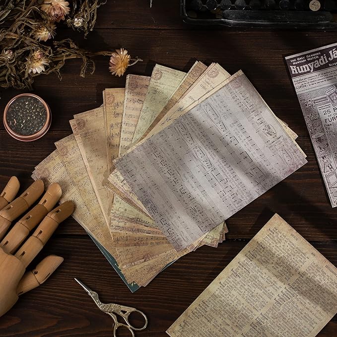 180 Sheets of Scrapbook Paper, Vintage Journaling Scrapbooking Supplies Craft Kits for Bullet Journals Junk Journal Planners Aesthetic Room Decor Wall Art Collage Album Cottagecore Picture Frames