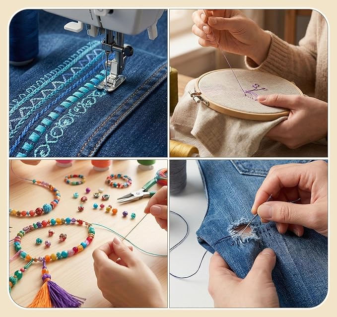ilauke 36pcs Sewing Machine Bobbins with Case and Measuring Tape Prewound Bobbin Thread Assorted Colors Size A Class 15 Bobbins for Brother/Singer/Babylock/Janome