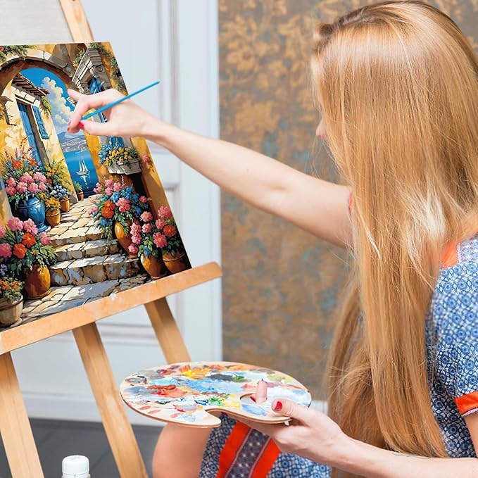 Paint by Numbers Kit for Adults - Seaside Acrylic Adult Paint by Number Kits on Canvas for Beginner, Seascape Landscapes DIY Oil Painting by Numbers for Adults Kit, Perfect for Home Decor Gift 16"x20"