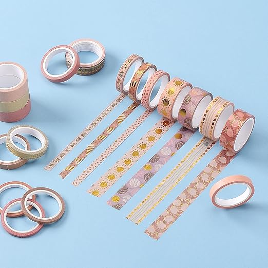 Mr. Pen - Boho Design Washi Tape Set, 21 Roll, Decorative & Cute Tape for Journaling & Scrapbooking