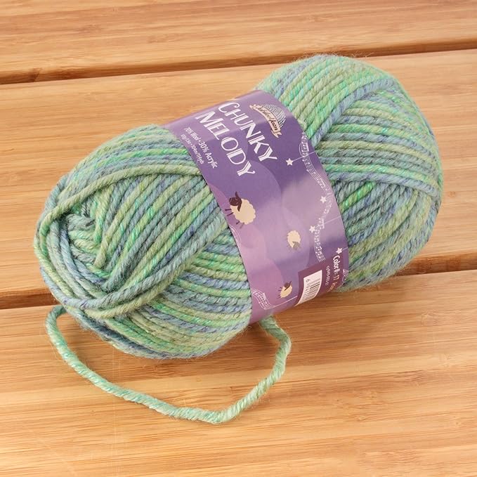 JubileeYarn Chunky Melody Yarn - 100g/Skein Bulky Wool Blend - Atlantis - 4 Skeins