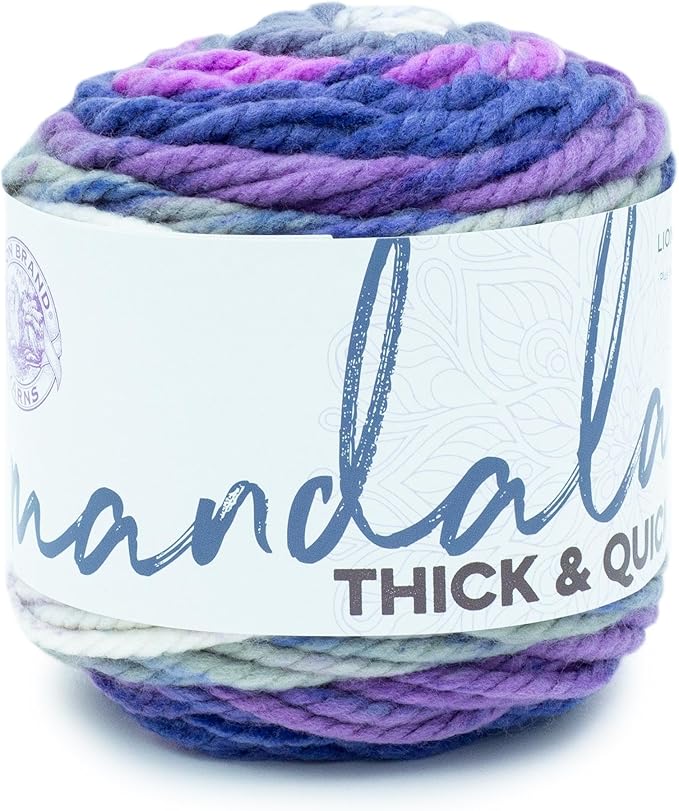Lion Brand Yarn, Mandala Thick & Quick Bulky Yarn, Tentacle, 1 Cake