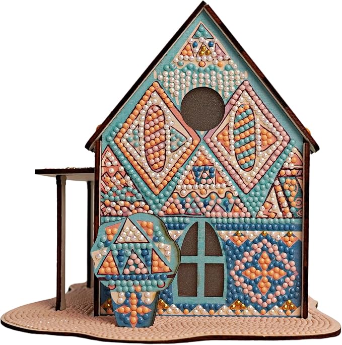 Party Ready 3D Diamond Painting Kit - Mandala Cabin Tapestry DIY Craft Set, Premium Full Drill Diamond Art Kit for Home Decor