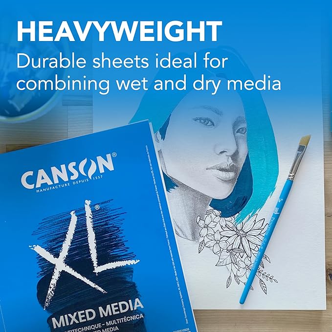 Canson XL Series Mixed Media and Watercolor Paper Pads, 9x12 in 60 Sheets and 7x10 in 30 Sheets