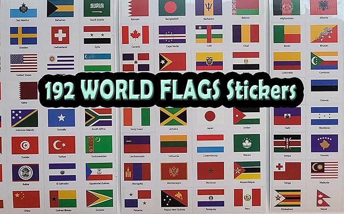 SJPRINTER Blank Passport Notebook | Pretend Passports | School Projects, Party favors, airplane toy, travel journal, geography, classroom social study (6Passports_6SetsFlags)