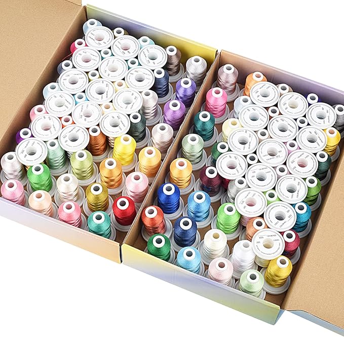 Simthread Embroidery Thread 800 Yards Snap Spools 108 Madeira Colors, Compatible with Brother Babylock Janome Singer Husqvarna Embroidery and Sewing Machine