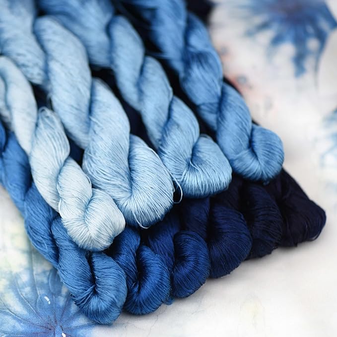 Natural 100% Silk Thread, Handmade Embroidery Thread Silk Floss 10 Colors 110m Each (56)