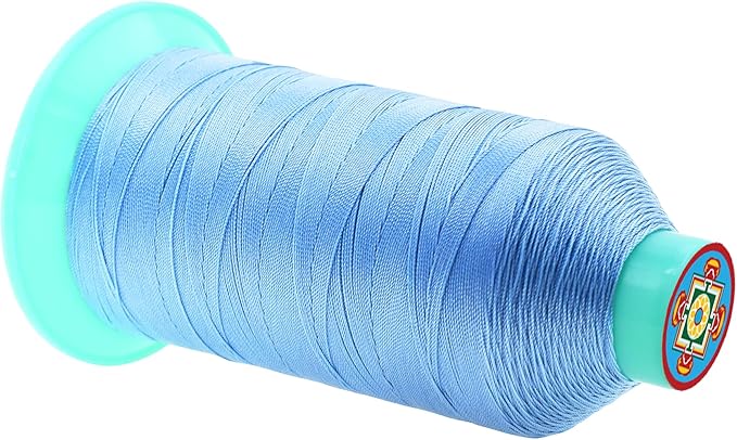 Mandala Crafts Size 138 420D T135 Bonded Nylon Thread - Light Blue 1250 YDs Tex 135 Heavy Duty Sewing Threads for Leather, Jeans, Weaving, Outdoor Marine Upholstery