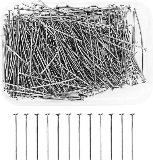 Mandala Crafts 1.5 Inch Gunmetal Flat Head Pins for Jewelry Making Earring Making Supplies – 300 PCs Jewelry Findings for Making Earring DIY Bracelets Rosary Charms