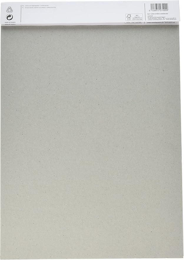 CANSON 1557 Extra White 120gsm A3 Sketch Paper, Light Grain, 50 Sheets, Ideal for Professional Artists & Illustrators