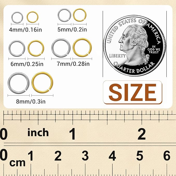 4600 Pcs Jump Rings for Jewelry Making Kit Gold & Silver, Open Rings with Opener Tools for Earrings, Keychains, Bracelet & Necklace Repair Supplies