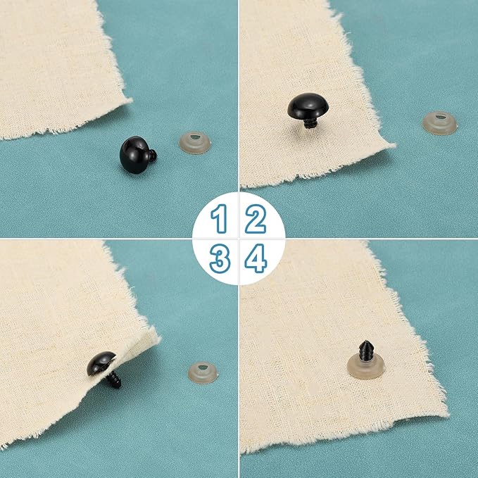 PATIKIL 22mm Safety Eyes, 100 Set Plastic Craft Eyes with Washers for Stuffed Animals Crochet Toys Dolls DIY Craft Making, Black