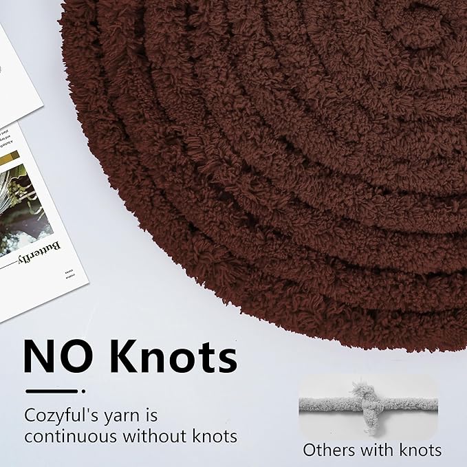 Chunky Yarn for Hand Knitting - #10 Chunky Chenille Yarn, Jumbo Big Thick Chunky Yarns for Crocheting, Super Bulky Chunky Knit Blanket Yarns, 8 Skein (25 yds 8 oz Each Skein), Dark Coffee