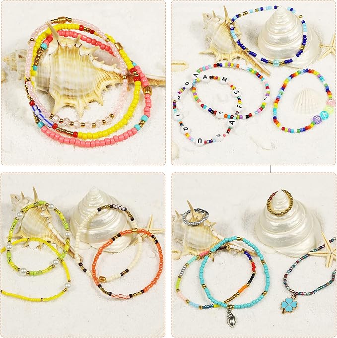 Size 3mm Seed Beads About 14400pcs 48 Colors 8/0 Glass Craft Beads for Making Jewelry Bracelet