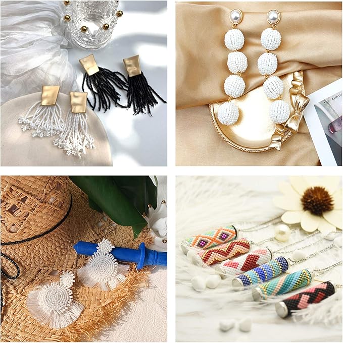 NBEADS 12500 Pcs 2mm Small Glass Seed Beads for Jewelry Making, 12/0 Small Craft Beads, Mini Beads with 1mm Hole for Bracelets Earring Making Supplies Kit- Colorful