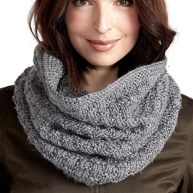 Caron Simply Soft Tweeds Yarn (4) Medium Gauge 100% Acrylic - 5oz - Gray - Machine Wash & Dry