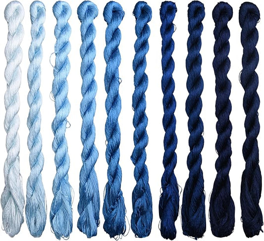 Natural 100% Silk Thread, Handmade Embroidery Thread Silk Floss 10 Colors 110m Each (56)