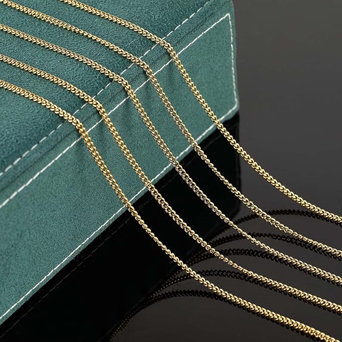 32.8 Feet Twisted Curb Chain for Jewelry Making Gold Plated Stainless Steel Jewelry Chains Bulk for Necklace DIY with Open Jump Rings and Lobster Claps