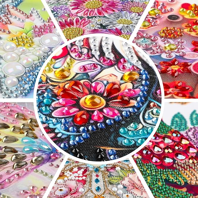 EOBROMD Diamond Hanging Art Kits for Adults, 4 Cats on Branch Diamond Art Painting Suncatcher, DIY Special Shaped Rhinestone Kits for Adults, Window Pendants Home Garden Wall Hanging Ornament