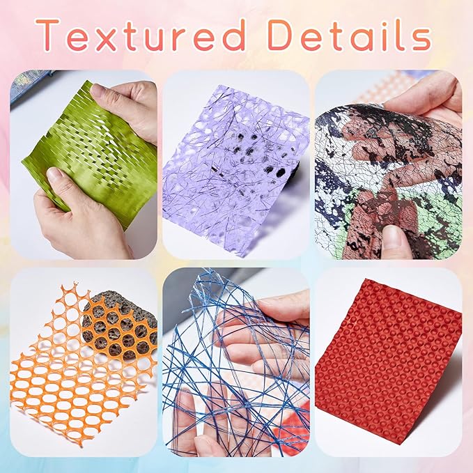 208 Sheets Textured Scrapbook Paper and Mesh Fabric Assorted Set - 8 Color Mixed Special Scrapbooking Papers for Planner Bullet Junk Journaling Supplies Handmade Collage Craft Kit,5.9x4.7 Inch