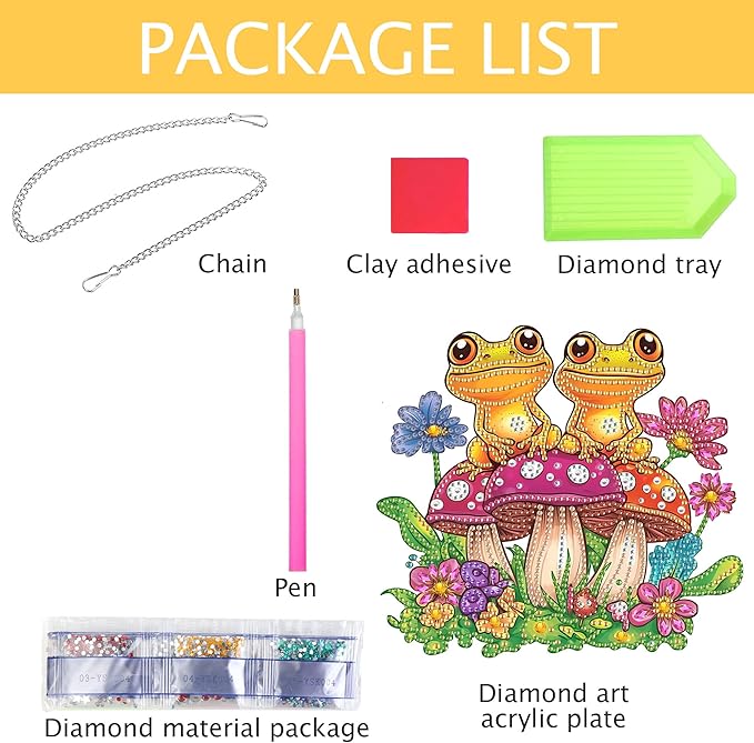 Kaliosy Sun Catcher Mushroom Frog Window Hanging Ornament - Outdoor Porch Decor, Animals Themed Diamond Art Ornament, Acrylic Board Diamond Painting for Wall Home Garden, Indoor Decor 8x8inch