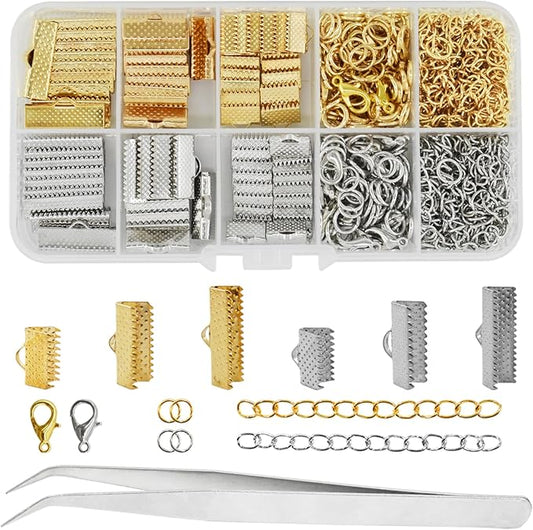 bds-home ribbon bracelet kit include ribbon ends crimps open jump rings lobster clasps and chain extenders, bookmark pinch necklace bracelet jewelry making, choker diy design