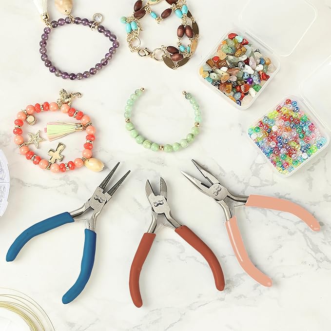 Mr. Pen- Jewelry Making Kit, 3 Pack Pliers, Mini Wire Cutters, Chain Nose and Craft Pliers for Earrings and Jewelry