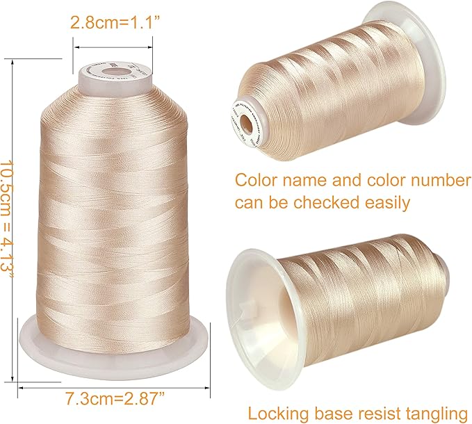 Simthread - 33 Selections - Various Assorted Color Packs of Polyester Embroidery Machine Thread Huge Spool 5500Y for All Purpose Sewing Embroidery Machines - Skin Tone Color