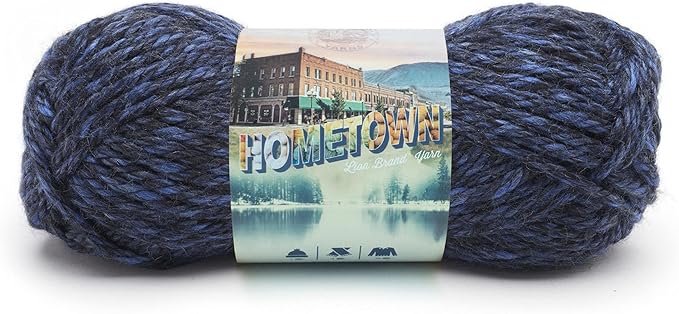 Lion Brand Yarn Hometown Yarn, Super-Bulky Yarn for Knitting, Crocheting, and Crafting, 1 Pack, Milwaukee Midnight
