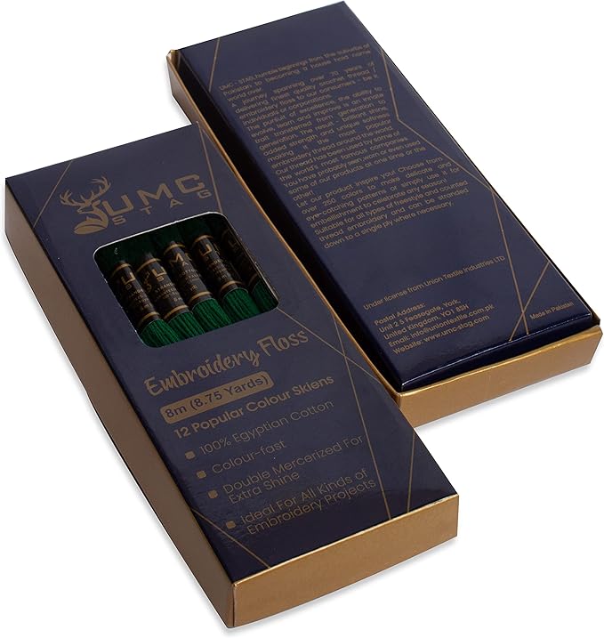 12 Pieces Emerald Green 923 Premium Embroidery Thread | 100% Egyptian Cotton Premium Skeins | Cross Stitch Embroidery Floss | Oeko TEX Certified Stranded Cotton (Emerald Green)