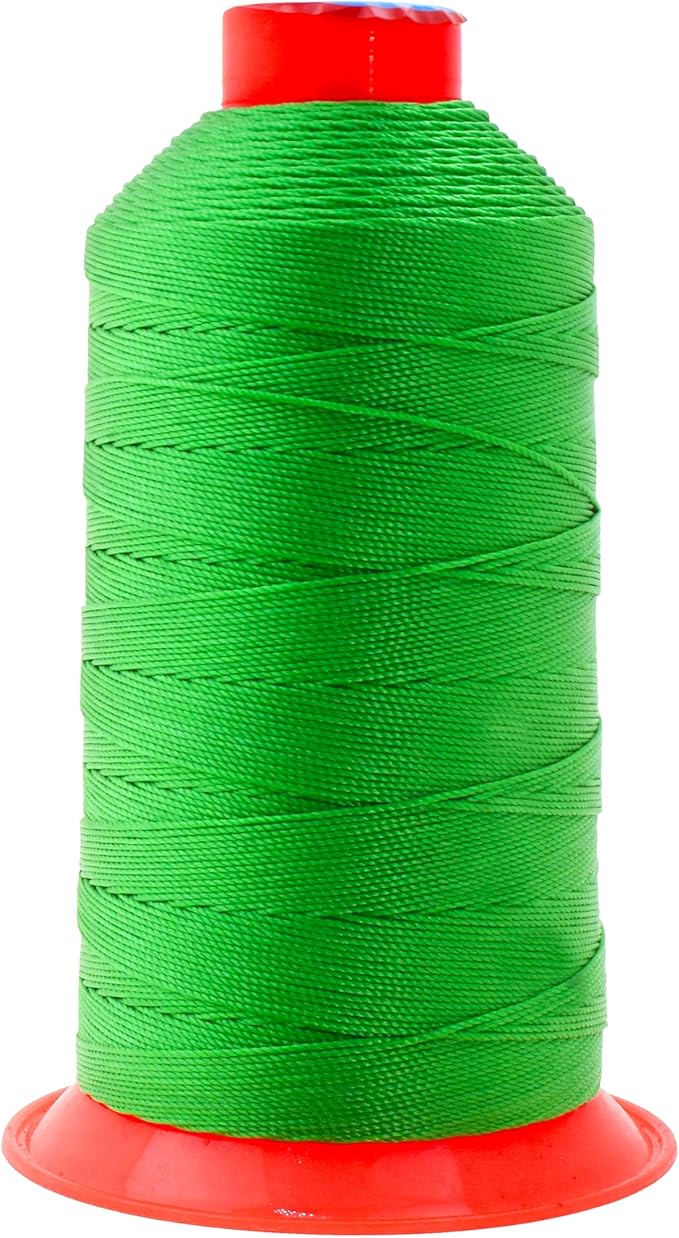 Mandala Crafts Size 277 840D T270 Bonded Nylon Thread - Green 800 YDs Tex 270 Heavy Duty Sewing Threads for Leather, Jeans, Weaving, Outdoor Marine Upholstery